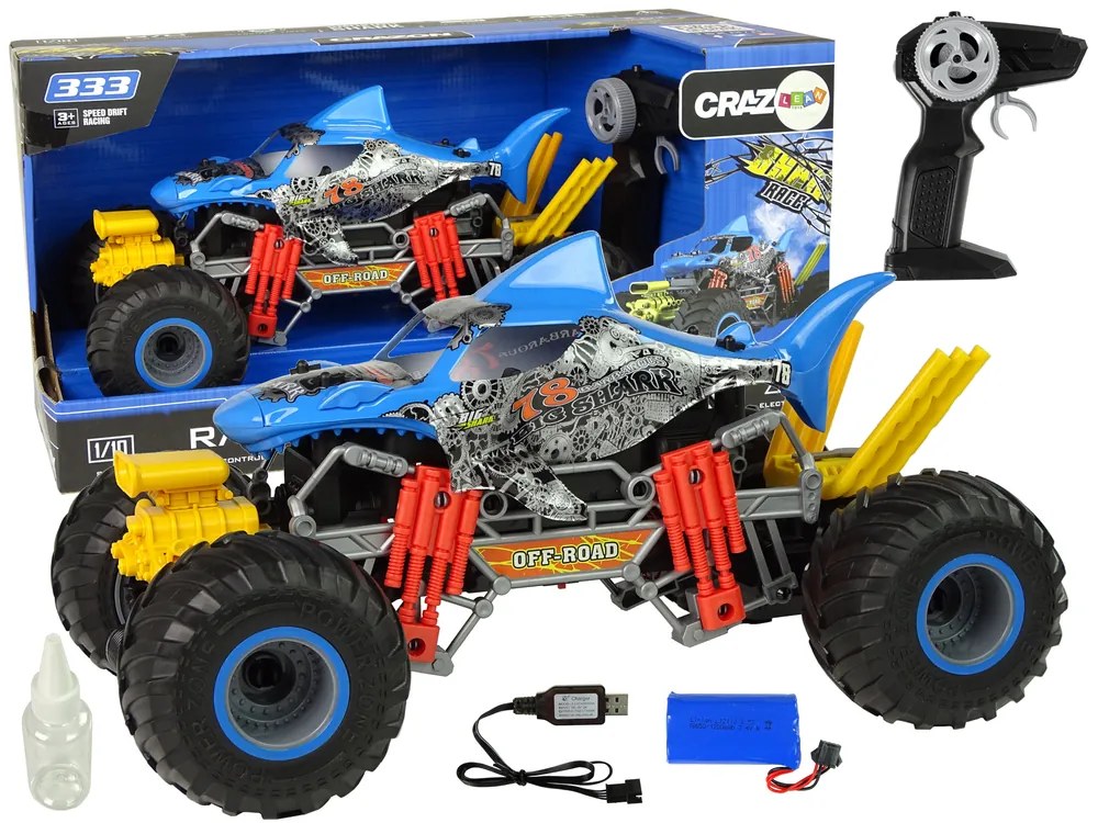 LEAN TOYS Auto Off-Road Shark na diaľkové ovládanie 1:10 2,4Ghz 15km/hod modrá