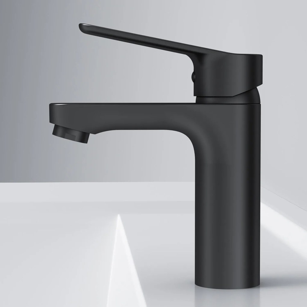 Umývadlová batéria AM.PM Hit FTA82122 jednopáková s odtokovým ventilom, čierna