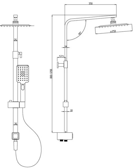 Schütte Sprchová tyč Silver Rain  (100335882)