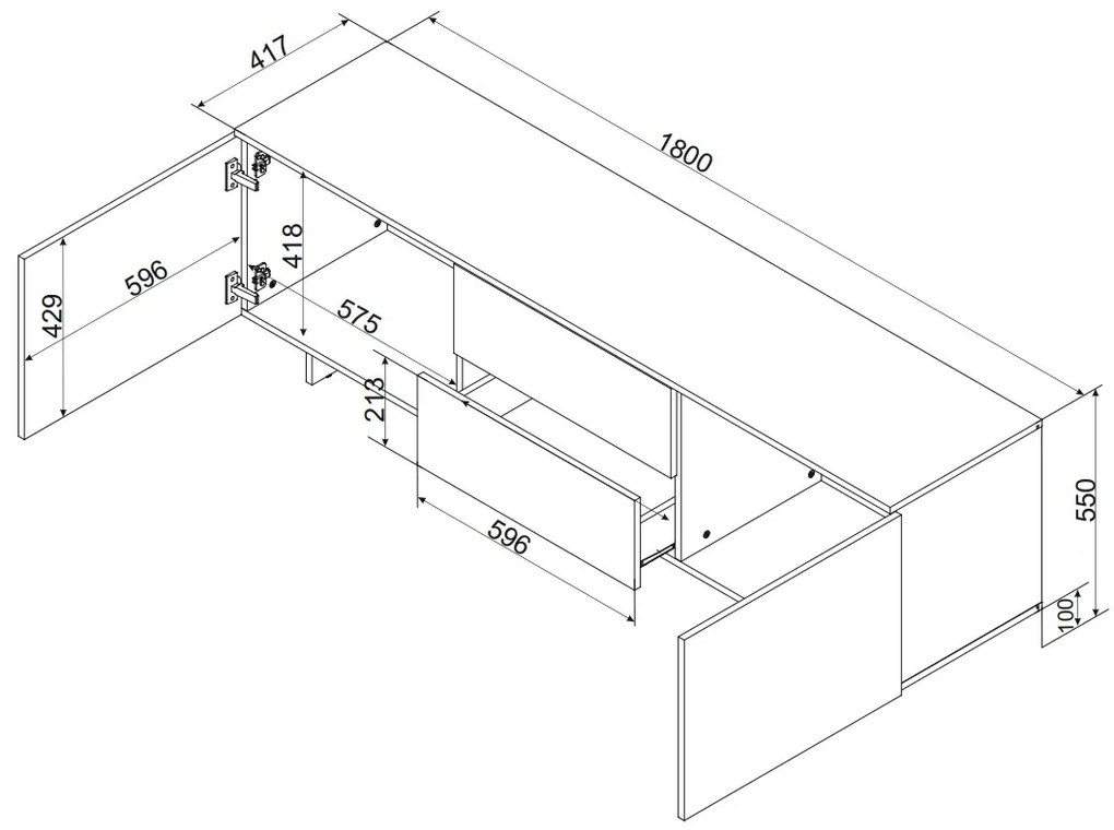 Cama Béžový TV stolík Alma 2D2S