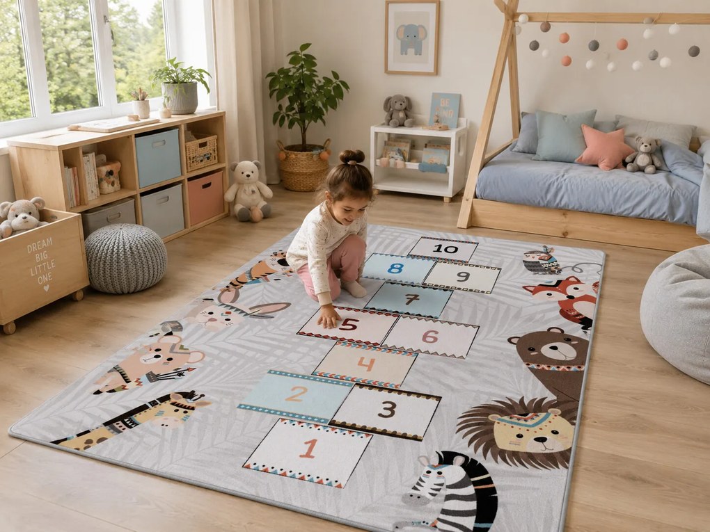 Ayyildiz, Kusový koberec Play 2903 grey, 140x200, viacfarebná, detská izba