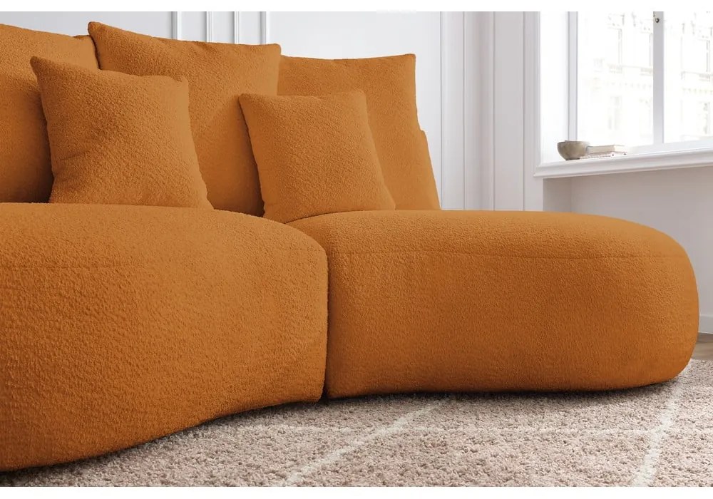 Pohovka z textílie bouclé v horčicovej farbe 260 cm Saint-Germain – Bobochic Paris