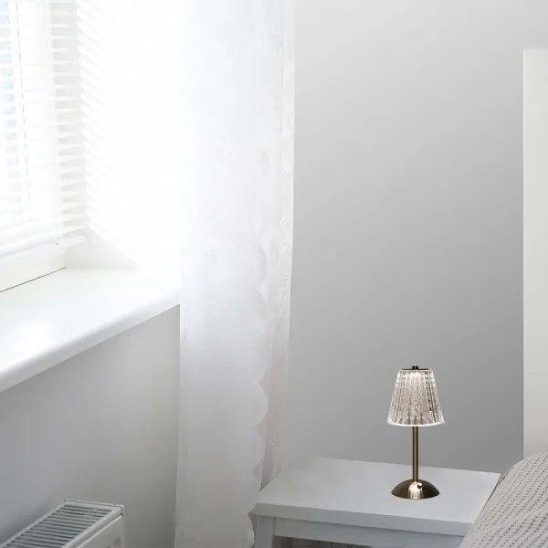 LED Stmievateľná dobíjacia stolná lampa LED/2,4W/5V 3000-6000K 1800 mAh chróm