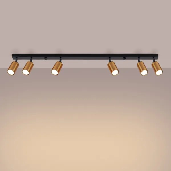 Sollux SL.1380 - Bodové svietidlo WINX 6xGU10/10W/230V čierna/meď