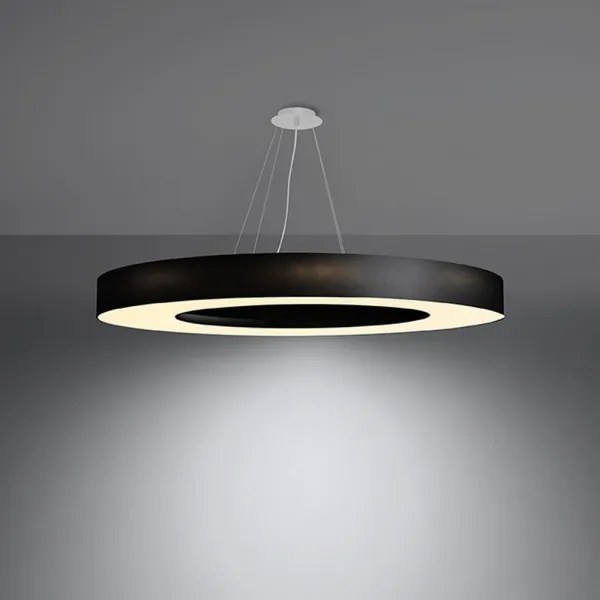 Sollux SL.0798 - Luster na lanku SATURNO SLIM 8xE27/60W/230V pr. 90 cm čierna