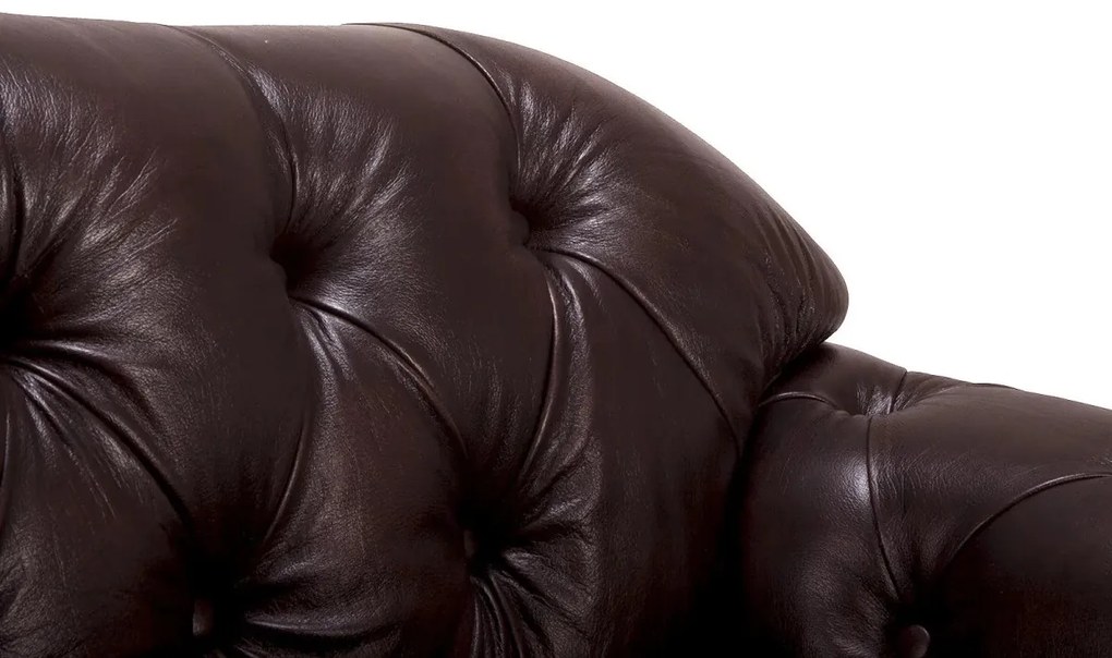 furniture-nabytek.cz - Pohovka Chesterfield Hereford 2-místná z pravé kůže, hnědá