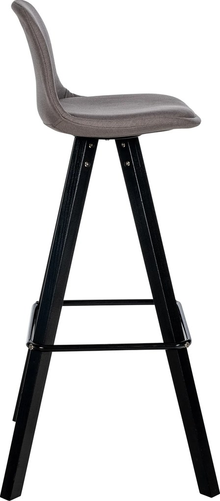 Barová stolička Corbin Square - látka, čierny rám - taupe