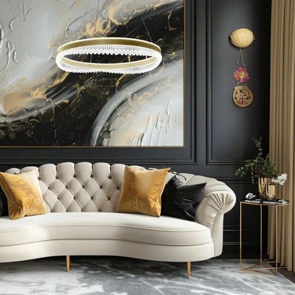 LED Luster na lanku LED/52W/230V pr. 60 cm zlatá