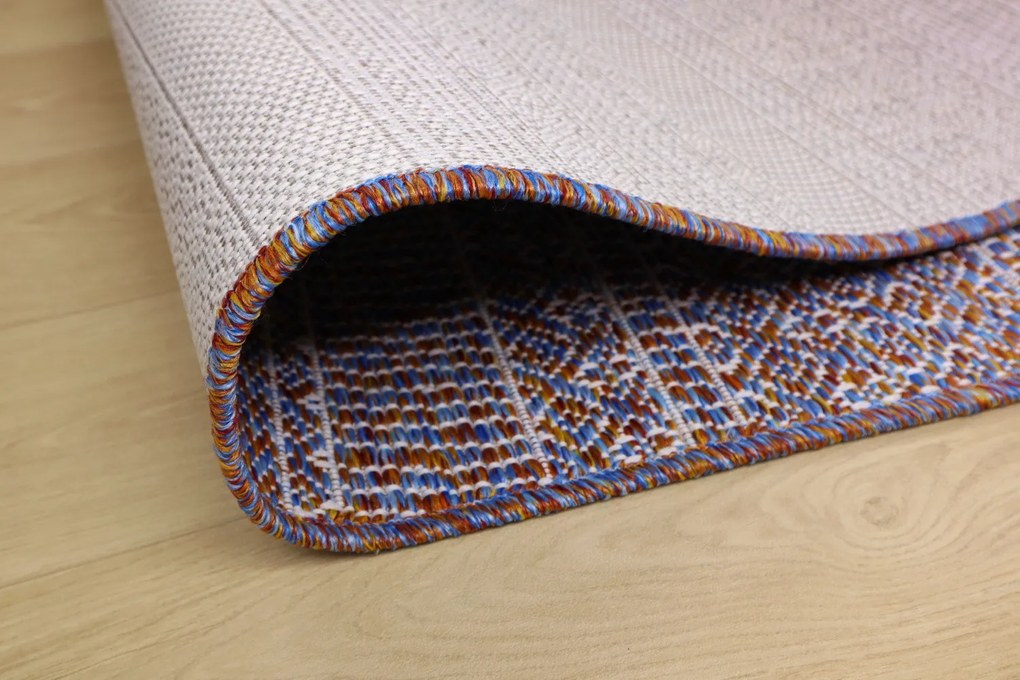 Devos Caby (DC Carpets), TRHÁK: Kusový koberec Terazza 21241 Multi/Blue/Red – na von aj na doma, 160x230, viacfarebná, chodba / predsieň