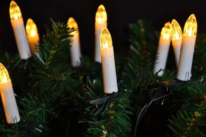 Klasické sviečky na vianočný strom - teplá biela