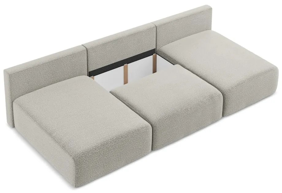 Svetlosivá rozkladacia/s úložným priestorom rohová pohovka Kalena – Makamii