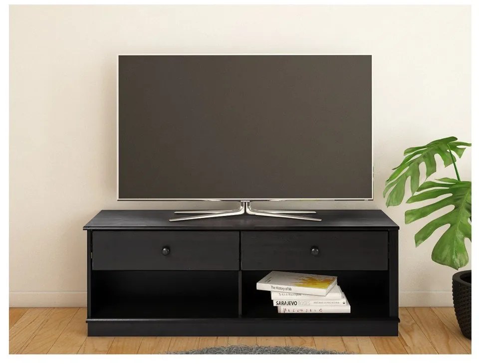 Tmavohnedý TV stolík z borovicového dreva 137x47 cm Anita – Støraa