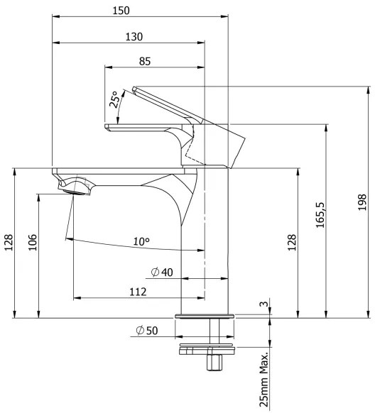 Sapho - Umývadlová batéria PAX 16,5 cm lesklý chróm