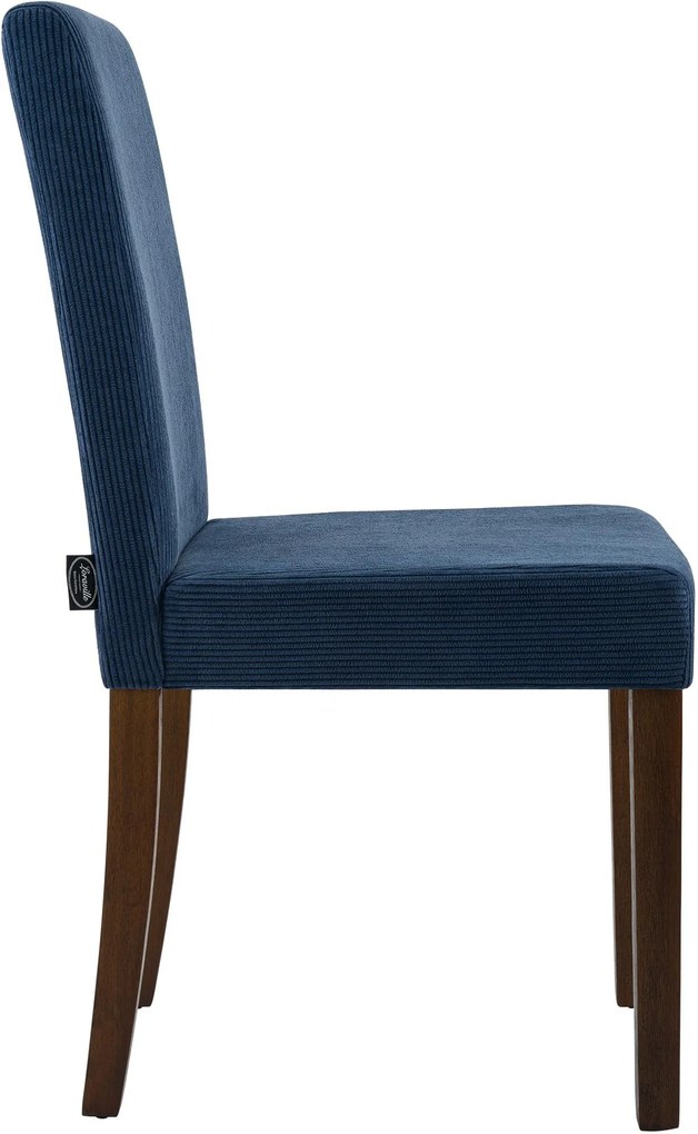 Sada 2 ks jedálenských stoličiek Ina látka cord, antik tmavá - modrá