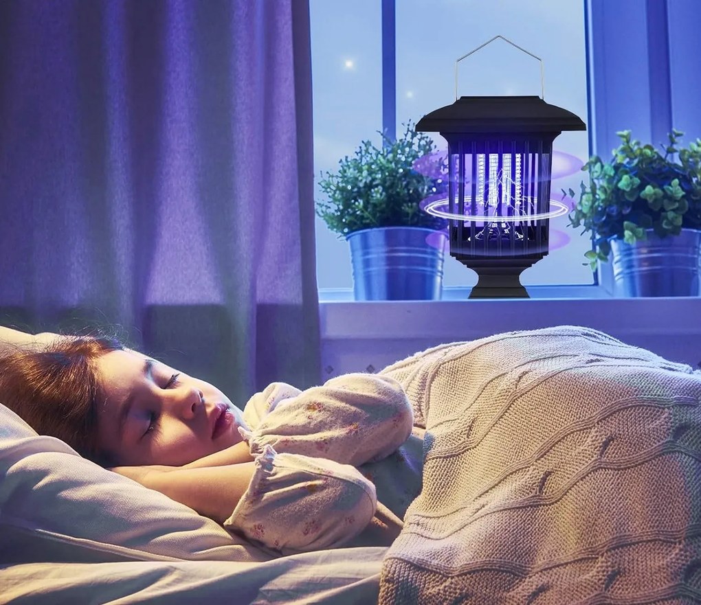 Solární LED lampa Borno 57 cm proti hmyzu černá