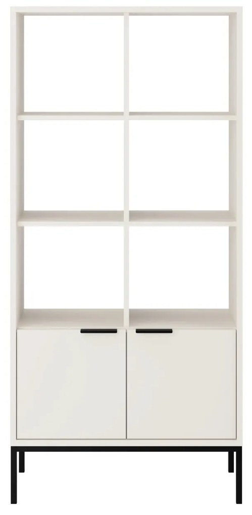 Knižnica Austin 80 cm biela/čierna