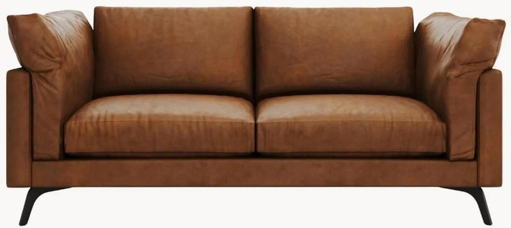 Kožená pohovka Camille Brown & Black (2-miestna)