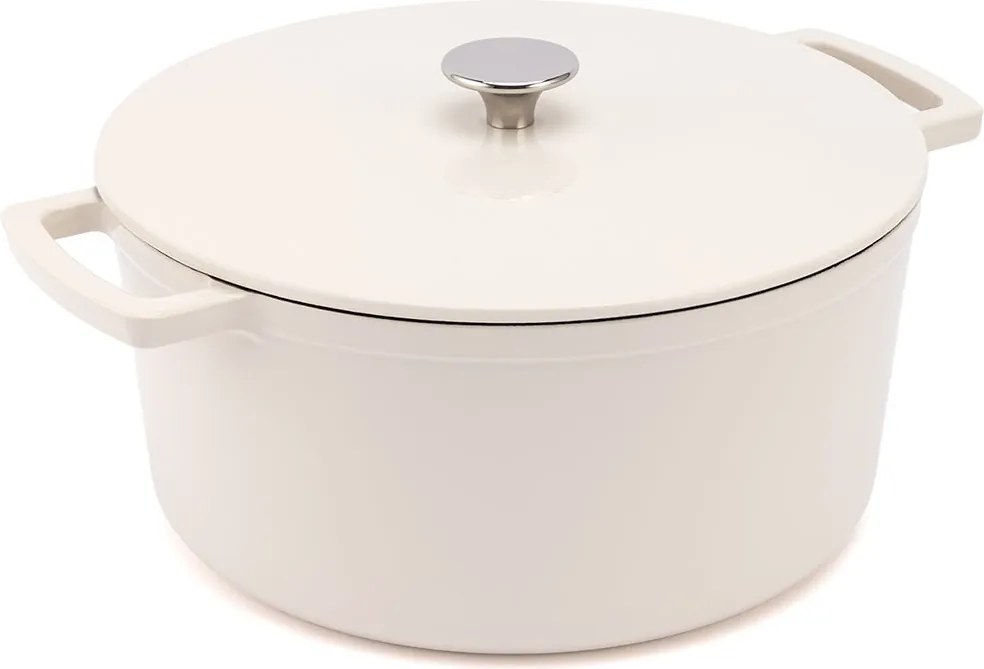 Elmich Smaltovaný liatinový hrniec Ember 24 cm krémovobiely