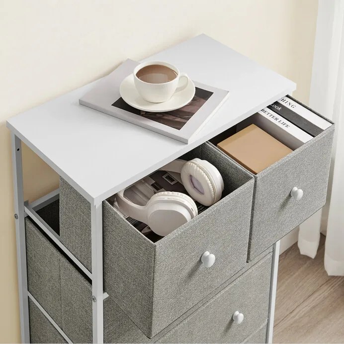 Autronic BONTEC Komoda 56x30x93cm, kov, šedá, AUK-E1051 GREY Farba: Biela