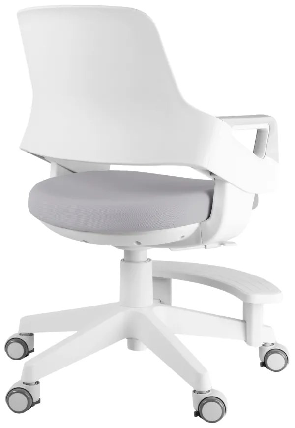 Detská rastúca stolička Neoseat KIDDY FIVE — látka, prateľný poťah, sivá