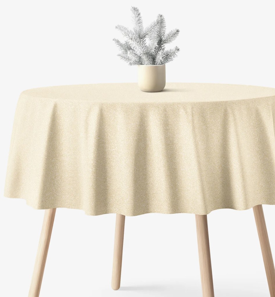 Goldea vianočný exkluzívny okrúhly obrus - zlatý s trblietkami Ø 140 cm