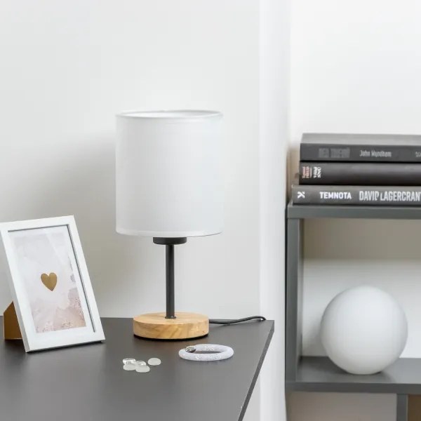 Brilagi - Stolná lampa NUBILA WOOD 1xE27/25W/230V dub/biela
