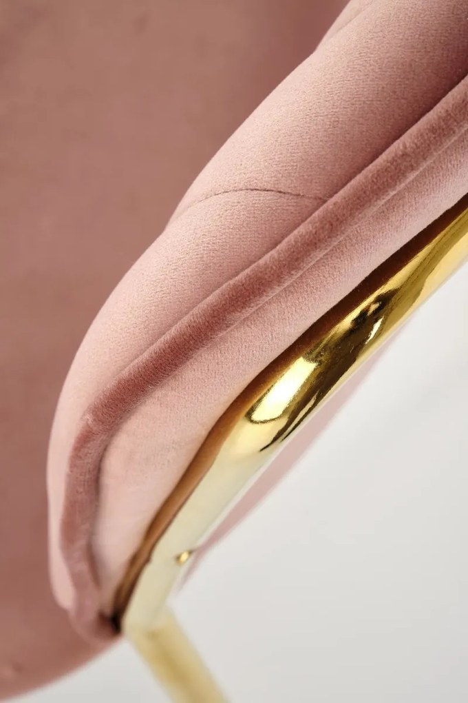 JEDÁLENSKÁ STOLIČKA SENNA RUŽOVÁ + ZLATÉ NOHY