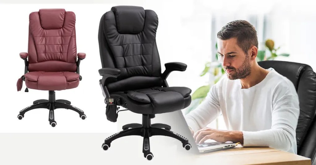 Kancelárske kreslo s funkciou masáže, 2 farby, čierna