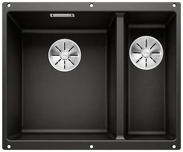 Blanco Subline 340/160-U, silgranitový drez pod pracovnú dosku 555x460x190 mm, drez vľavo, 1,5-komorový, čierna, BLA-525985
