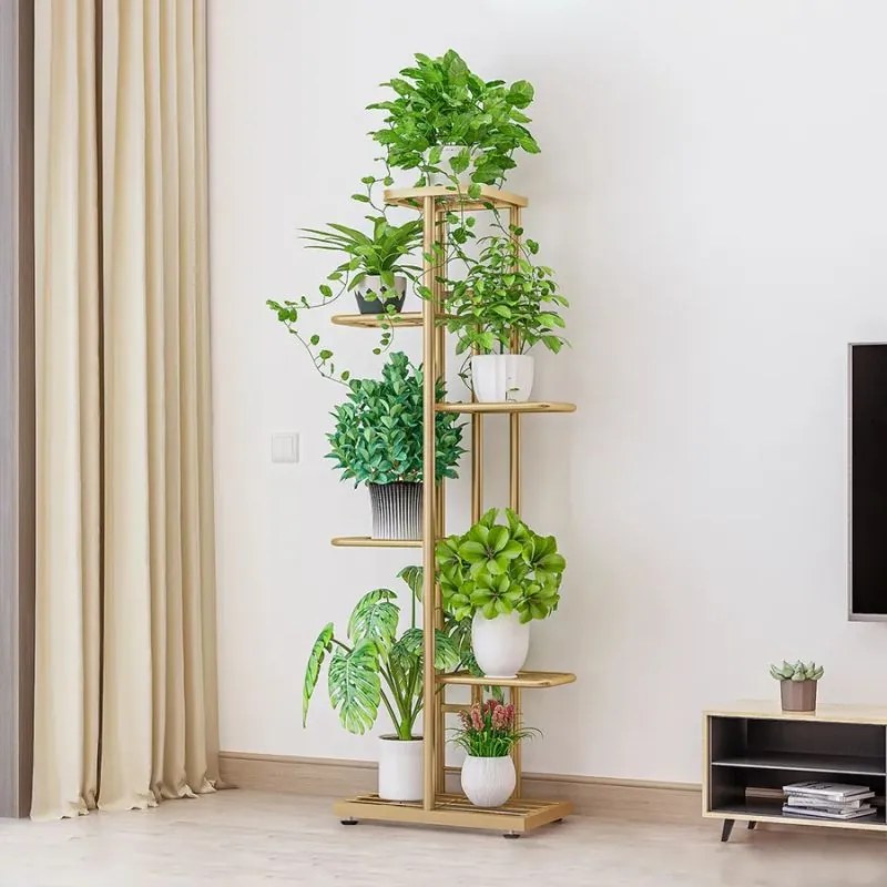 Kondela Kovový stojan na kvety, zlatý, BAMIR TYP 3