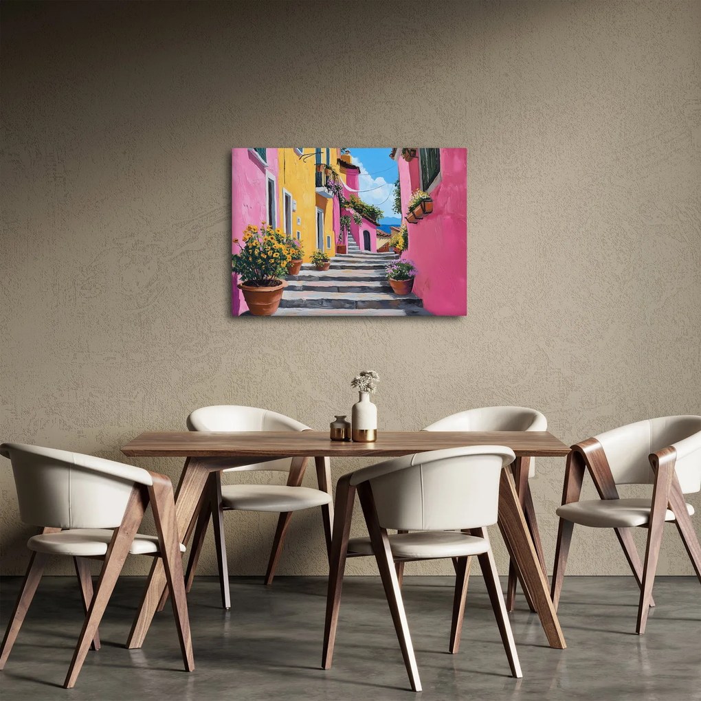 Obraz - Ružová ulička (70x50 cm)