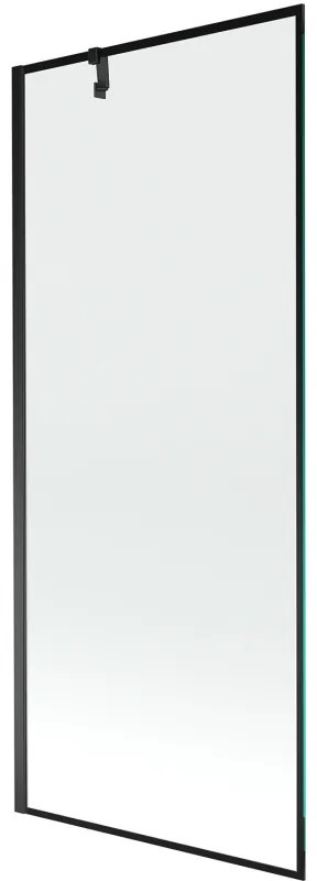 Mexen Next, vaňová zástena 1-krídlová 80 x 150 cm, fixné krídlo, 6 mm číre sklo s čiernym vzorom, čierny profil, 895-080-000-00-70-70