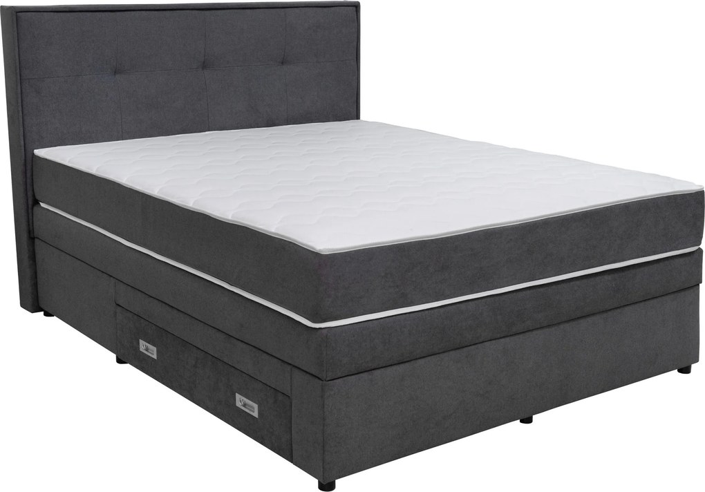 XXXLutz BOXSPRINGOVÁ POSTEĽ, 160/200 cm, tmavosivá Hom`in - Postele - 001933002501