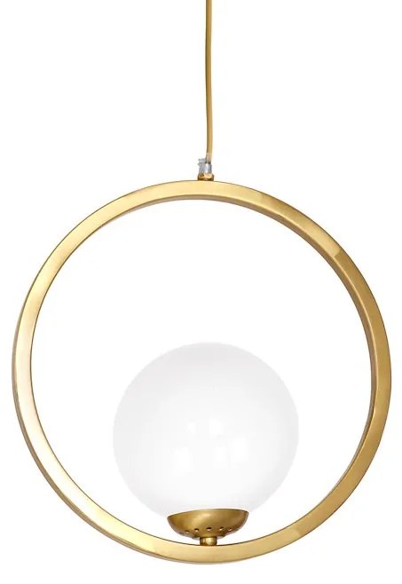 Závesné svietidlo Vienna, 1x biele sklenené tienidlo, c