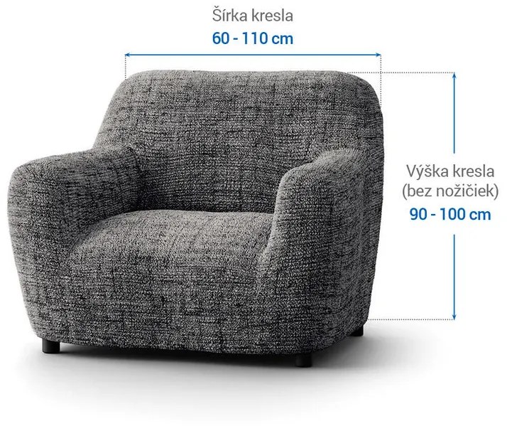 Bielastické poťahy VITTORIA šedá kreslo (š. 60 - 110 cm)