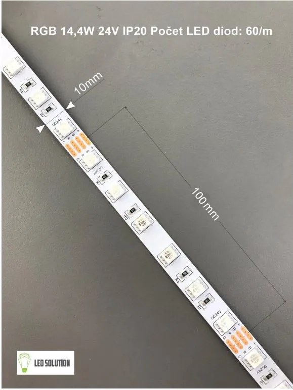 LED Solution RGB LED pásik 14,4W 24V bez krytia IP20 08230