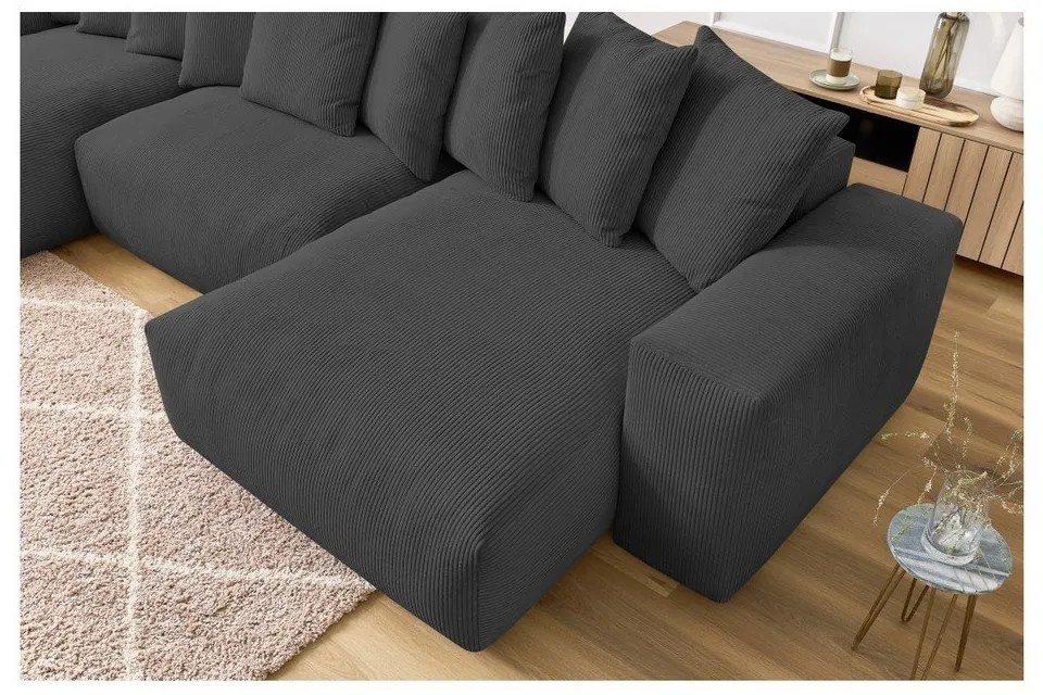 Sivá menčestrová rohová pohovka Voltaire – Bobochic Paris