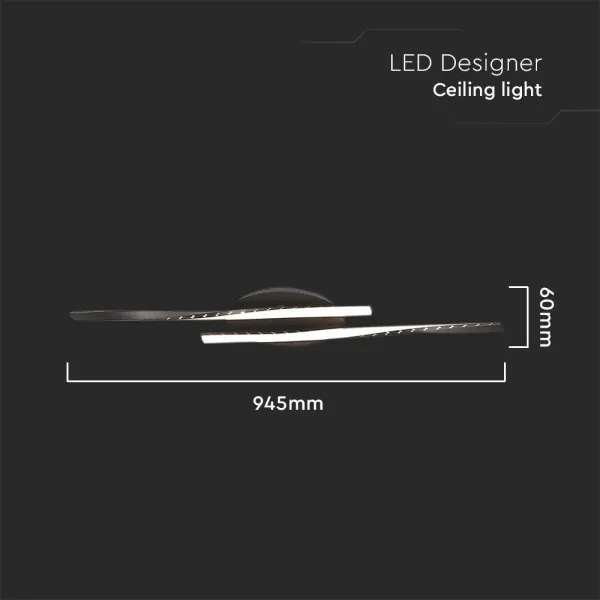 LED Stropné svietidlo LED/12W/230V 3000K 94,5 cm čierna