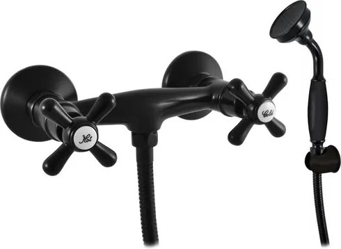 Sprchová batéria RAV Slezák MORAVA so sprchovacím setom 150 mm čierna MK180.5/1CMAT