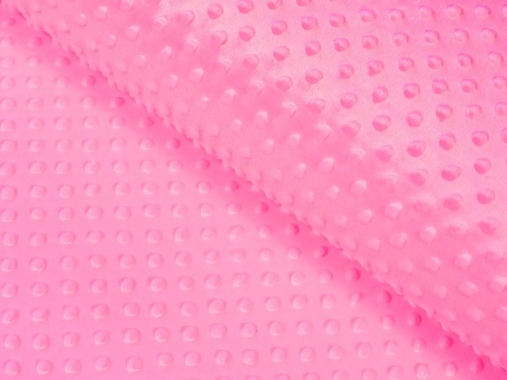 Biante Detská obliečka na vankúš Minky 3D bodky MKP-012 Sýto ružová 40 x 40 cm