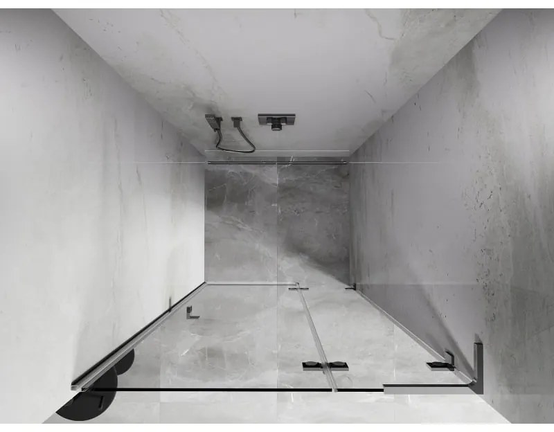 Mexen, Mexen Lunar L Otočné pravé sprchové dvere 100 cm, priehľadné, chróm - 834L-100-000-01-00-P