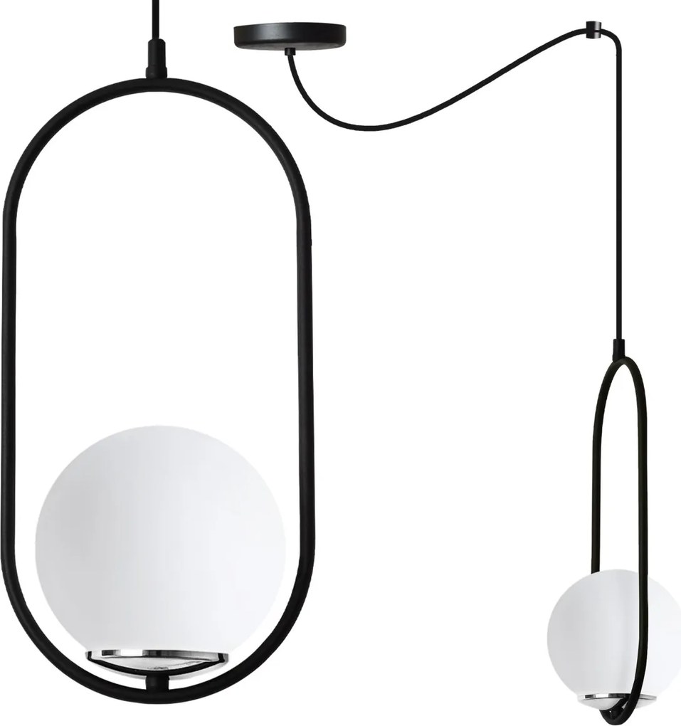 Závesné svietidlo Florence Spider, 1x biele sklenené tienidlo, b/ch, U