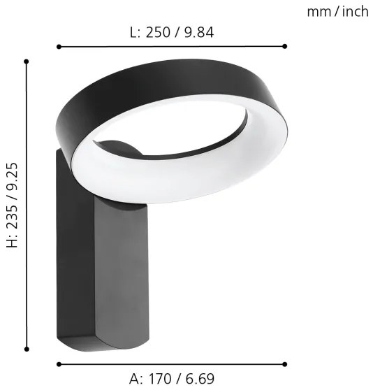 Eglo 97307 - LED Vonkajšie nástenné svietidlo PERNATE LED/11W/230V