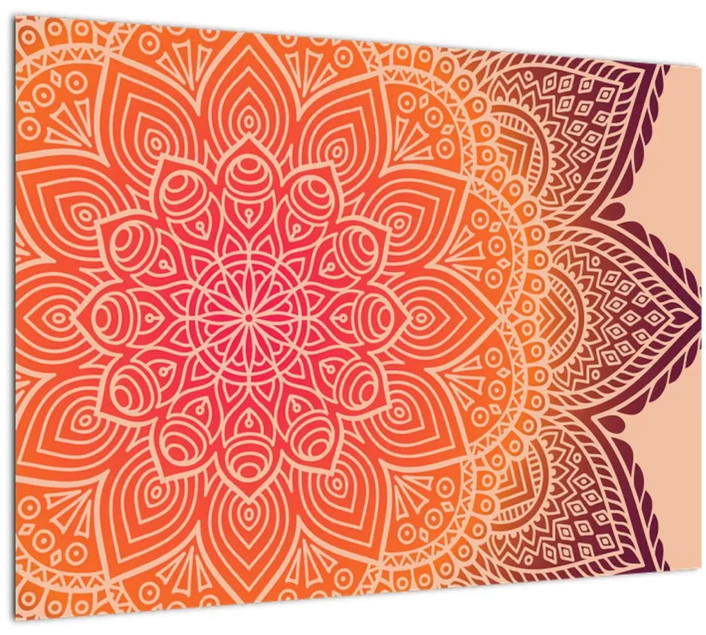 Sklenený obraz - Mandala umenia (70x50 cm)