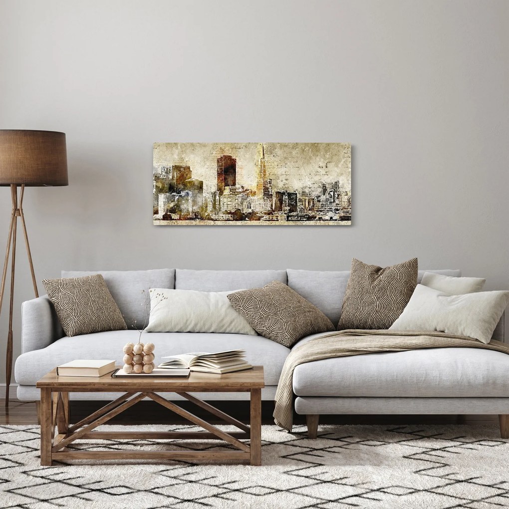 Obraz - Umelecky stvárnené mesto (120x50 cm)