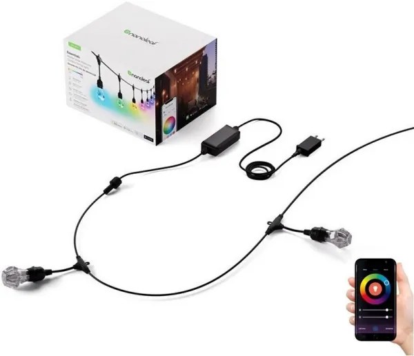 Nanoleaf NF084K02-20SLO - LED RGBWIC Stm. reťaz GIRLANDA 20xLED 15m Wi-Fi IP65