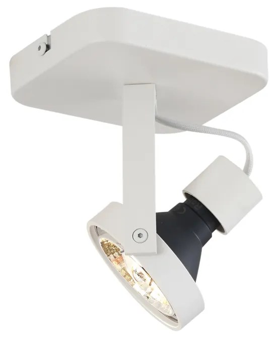 Dizajnový stropný reflektor biely GU10 70 mm otočný a naklápací - Vo