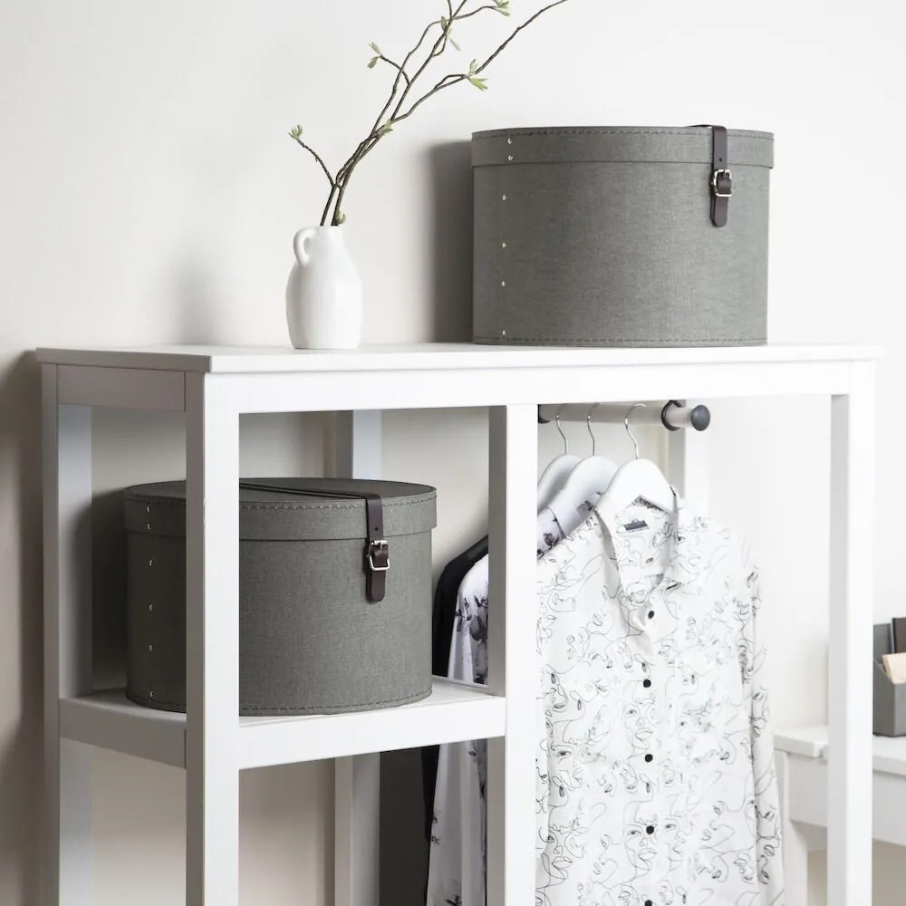 Sivé kartónové úložné boxy v súprave 2 ks s vekom ø 37,5x25,5 cm Rut Canvas Paper Laminate – Bigso