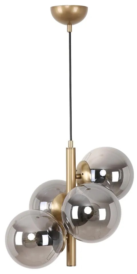 Sivé/v zlatej farbe závesné svietidlo so skleneným tienidlom ø 15 cm Forte – Squid Lighting