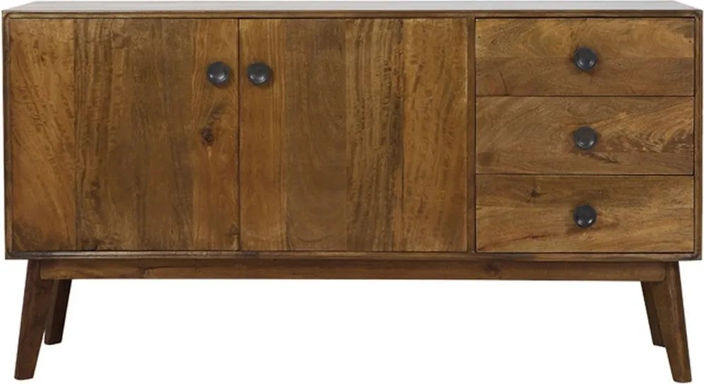Drevená komoda Espita so šuplíkmi a dvierkami - 152*40*80cm